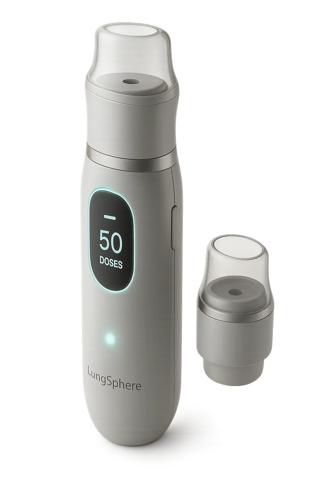 LungSphere handheld device concept with its detachable mouthpiece